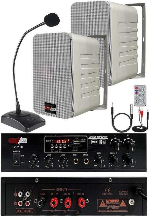 Lastvoice Large Paket-1 Hoparlör ve Amfi Anons Ses Sistemi Seti - Image 1