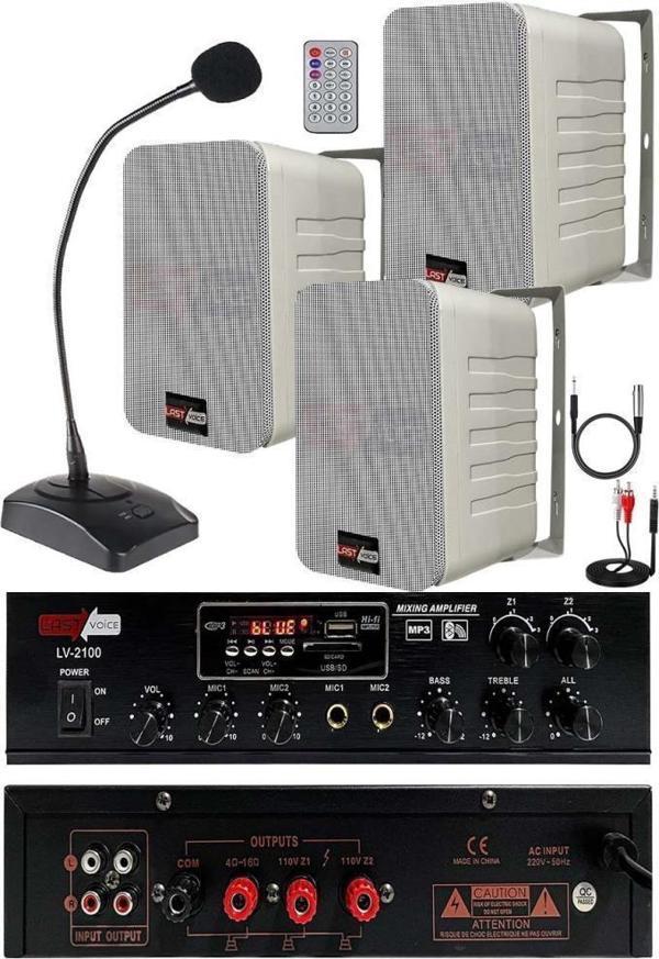 Lastvoice Large Paket-2 Hoparlör ve Amfi Anons Ses Sistemi Seti - Image 1