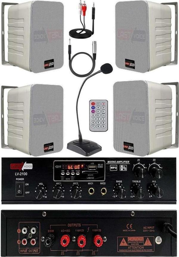 Lastvoice Large Paket-3 Hoparlör ve Amfi Anons Ses Sistemi Seti - Image 1