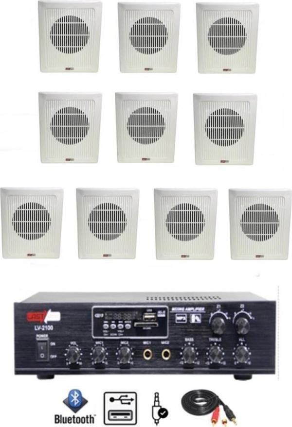 Lastvoice Eko Paket-5 Amfi ve Duvar Tipi Hoparlör Ses Sistemi Paketi - Image 1