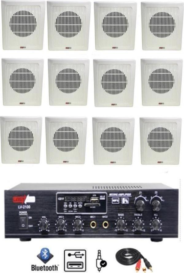 Lastvoice Eko Paket-6 Amfi ve Duvar Tipi Hoparlör Ses Sistemi Paketi - Image 1