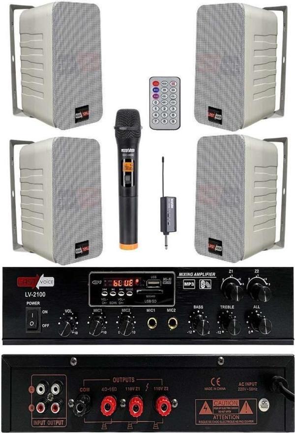 Lastvoice Large Plus Paket-3 Hoparlör ve Amfi Anons Ses Sistemi Seti - Image 1