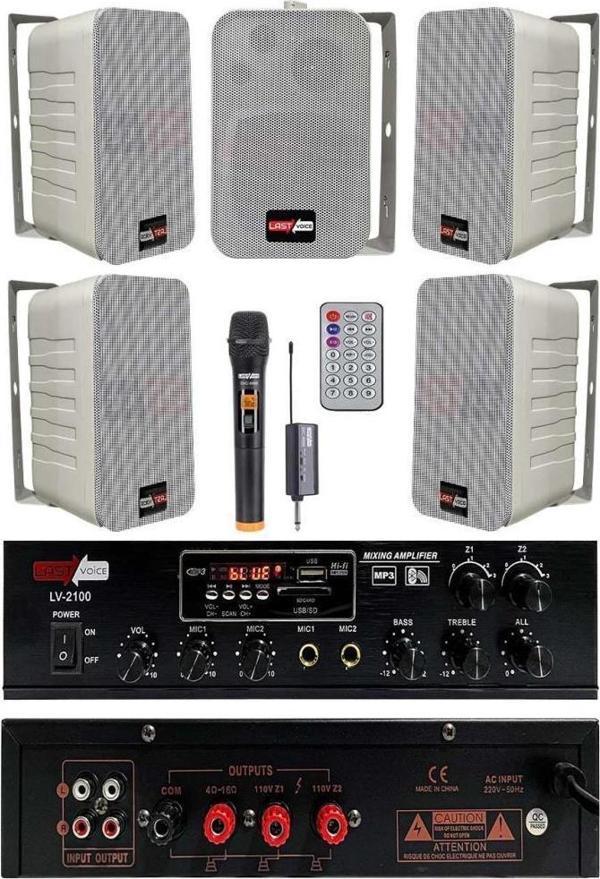 Lastvoice Large Plus Paket-4 Hoparlör ve Amfi Anons Ses Sistemi Seti - Image 1
