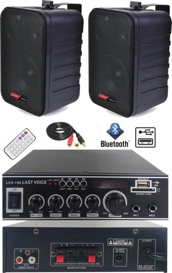 Lastvoice Ekonomi Wall Paket-2B Amfi ve Duvar Hoparlörü Seti (1 AMFİ + 2 HOPARLÖR) - Image 1