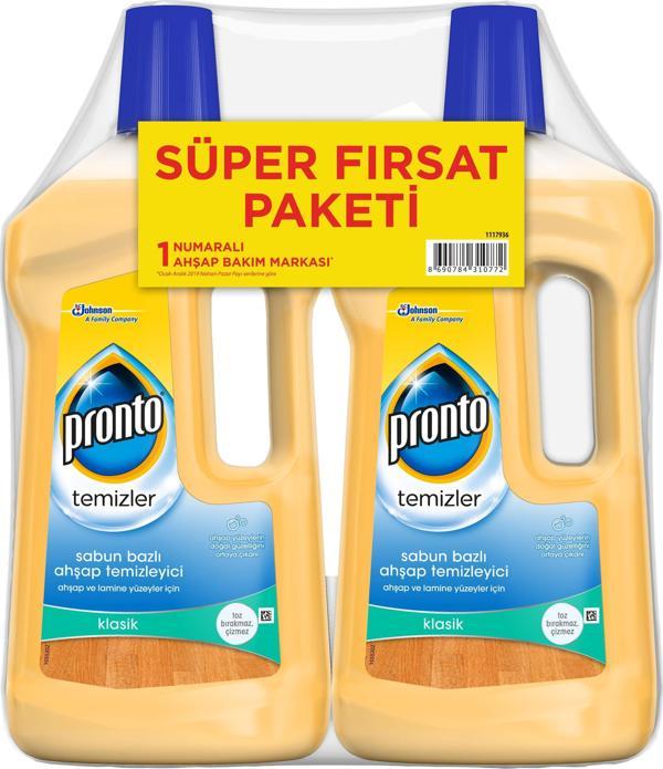 Pronto Sabun Bazlı Klasik Ahşap Yüzey Temizleyici 2 x 750 ML - Image 1