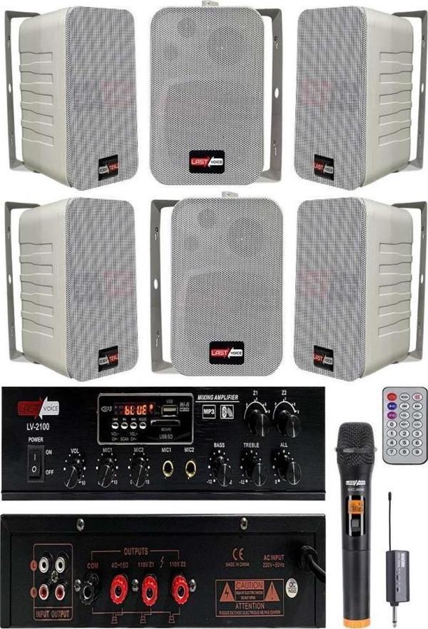 Lastvoice Large Plus Paket-5 Hoparlör ve Amfi Anons Ses Sistemi Seti - Image 1