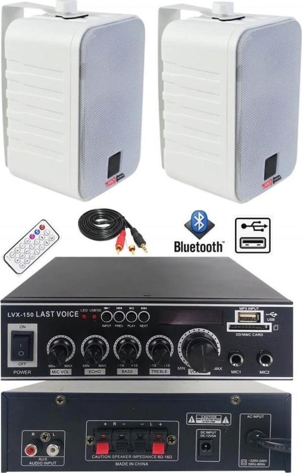 Lastvoice Ekonomi Wall Paket-2W Amfi ve Duvar Hoparlörü Seti (1 AMFİ + 2 HOPARLÖR) - Image 1