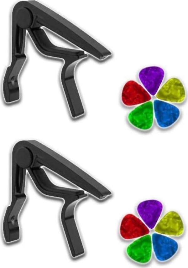 Lastvoice Lct-999X Black Gitar Capo Metal Kapo Kaliteli ( 2Lİ SET + 10 PENA) - Image 1