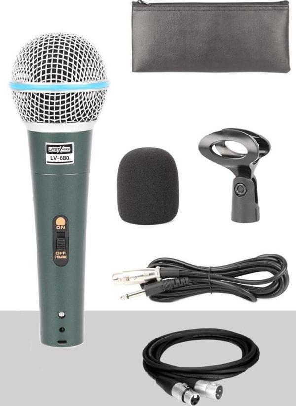 Lastvoice Lv-680 Profesyonel Dinamik EL Mikrofonu (Çift kablo Sünger Çanta Tutacak) - Image 1
