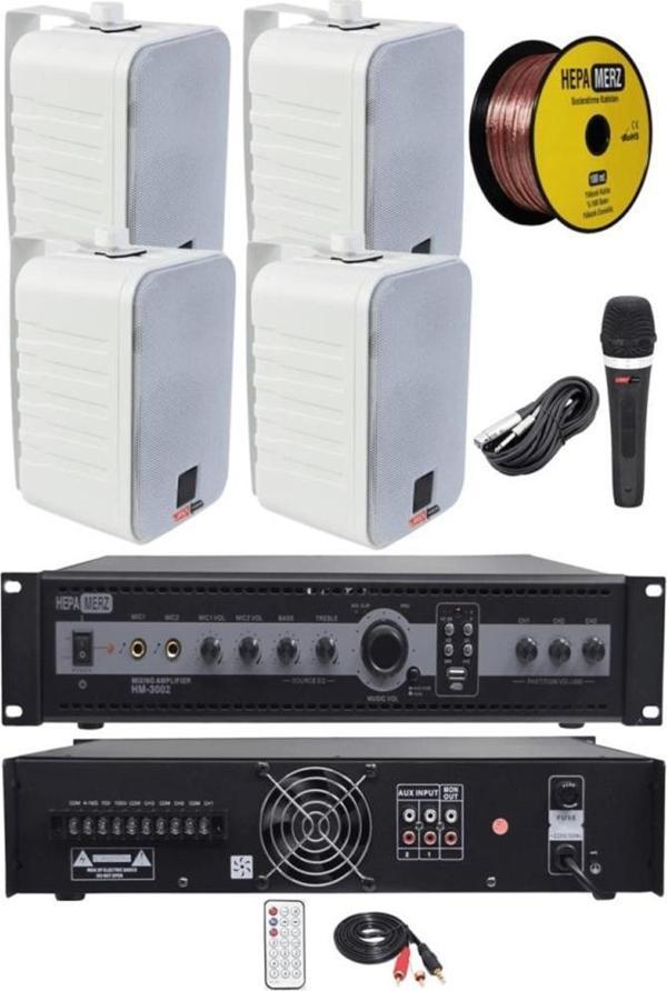 Lastvoice High Voice Paket-1 Bölgeli Amfi ve Duvar Hoparlör Ses Anons Sistemi Seti - Image 1