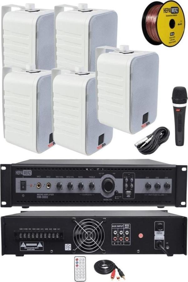 Lastvoice High Voice Paket-2 Bölgeli Amfi ve Duvar Hoparlör Ses Anons Sistemi Seti - Image 1