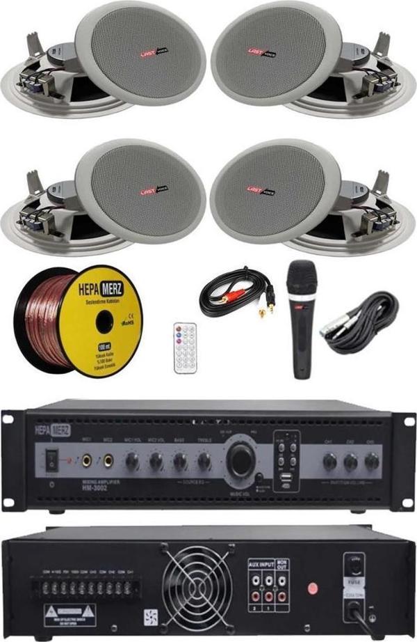 Lastvoice Maxx Paket-1 Tavan Hoparlörü ve 3 Bölgeli Amfi Ses Sistemi Paketi (Full Set) - Image 1