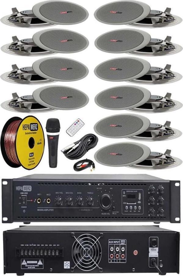 Lastvoice Maxx Paket-5 Tavan Hoparlörü ve 6 Bölgeli Amfi Ses Sistemi Paketi (Full Set) - Image 1