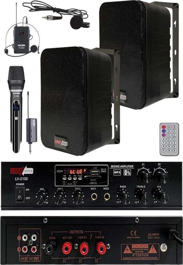 Lastvoice Hoparlör ve Amfi Mağaza Ses Sistemi Soft Black Plus Paket-1 - Image 1