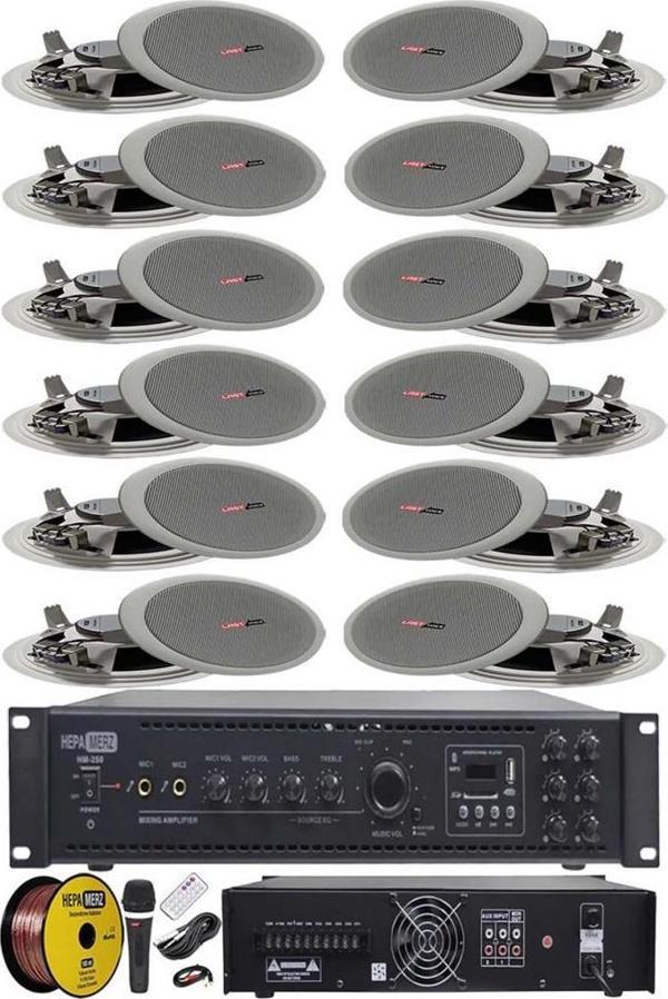 Lastvoice Maxx Paket-6 Tavan Hoparlörü ve 6 Bölgeli Amfi Ses Sistemi Paketi (Full Set) - Image 1