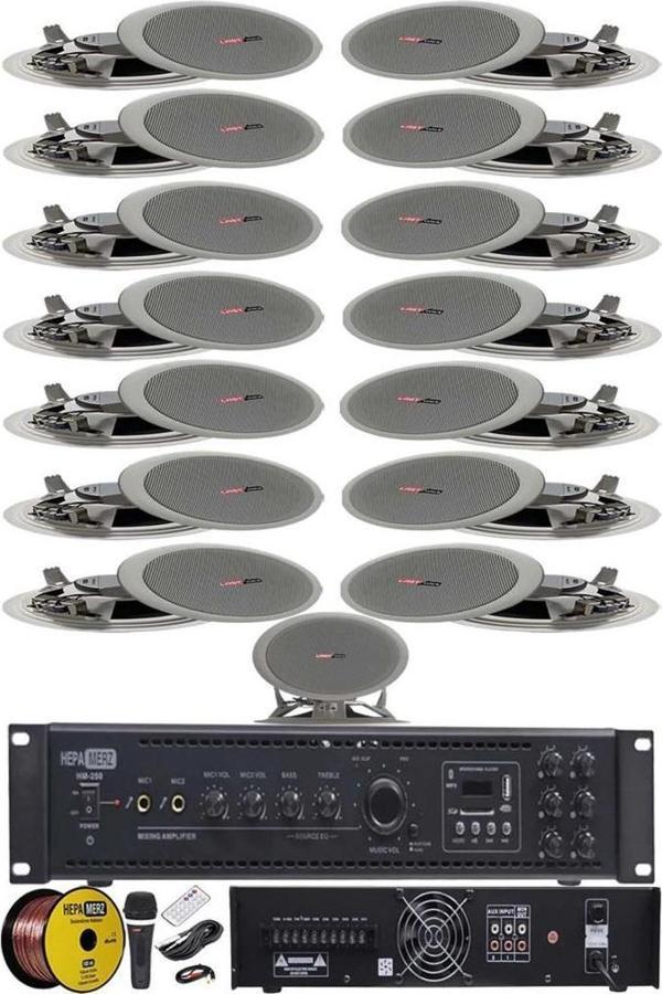 Lastvoice Maxx Paket-7 Tavan Hoparlörü ve 6 Bölgeli Amfi Ses Sistemi Paketi (Full Set) - Image 1