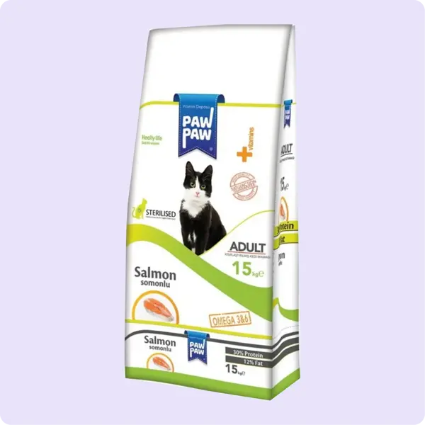 Paw Paw Sterilised Somonlu Kısırlaştırılmış Kedi Maması 15 kg - Image 1