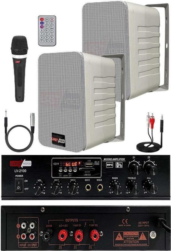Lastvoice Soft Paket-1 Hoparlör Amfi Mikrofon Mağaza Ses Sistemi Seti - Image 1