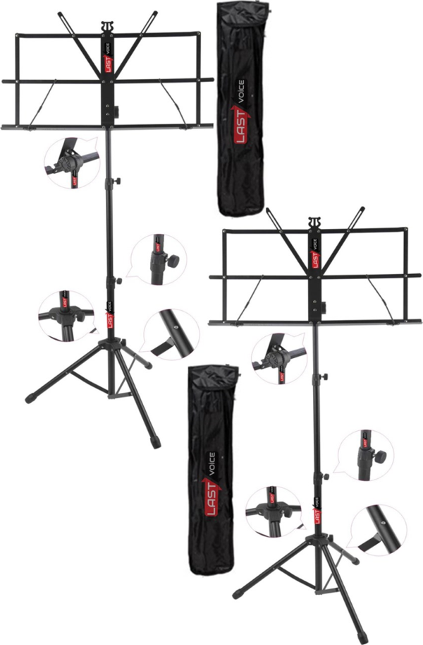 Lastvoice Nt-106X 2Lİ SET Tel Nota Sehpası Makaslı ( Taşıma Çantalı ) - Image 1