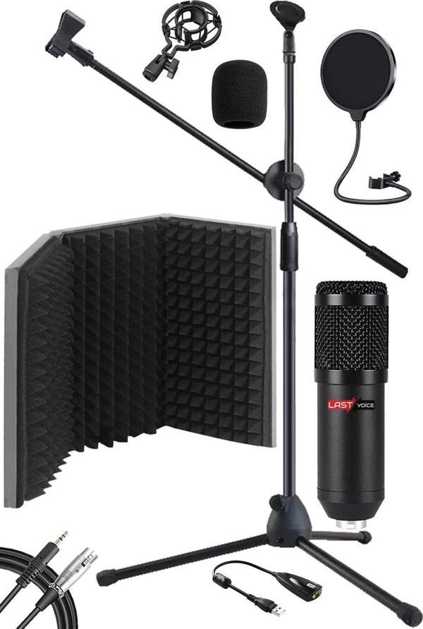 Lastvoice Pack Set-1 BM800 Mikrofon + Stand + Yalıtım Paneli + Filtre + Ses Kartı - Image 1