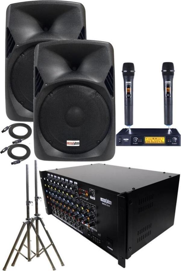 Lastvoice School Paket-1 Okul Tören Ses Sistemi Full Set (Hoparlör Amfi Mikrofon Stand) - Image 1