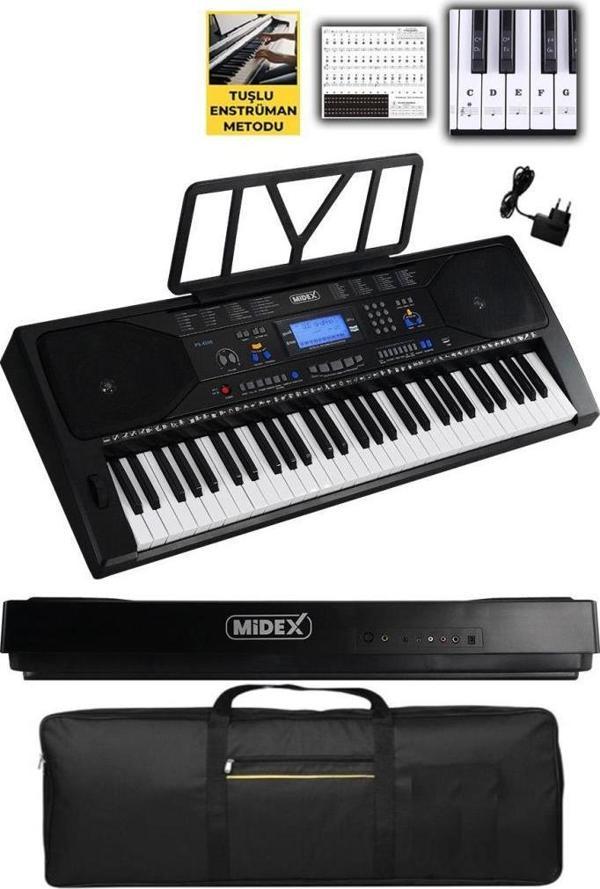 Midex PS-4500 Tuş Hassasiyetli 61 Tuşlu Org Dijital LCD Ekran USB MP3 Çanta Notalık Adaptör Dahil (300 Ses 300 Ritim) - Image 1