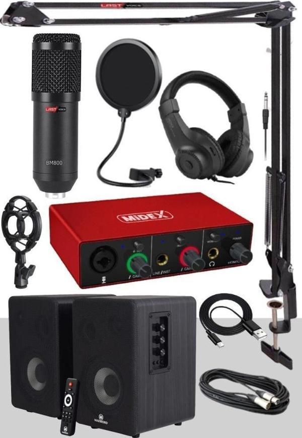 Midex Referans Paket-1 Maxword Monitör Ses Kartı BM800 Mikrofon Stand - Image 1