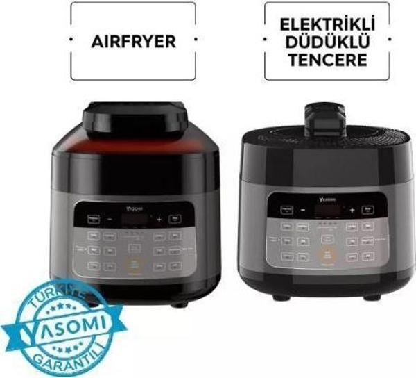 Yasomi Y85 Multi Cooker 2 Si 1 Arada Airfryer Fritöz Ve Elektrikli Düdüklü Tencere - Image 1
