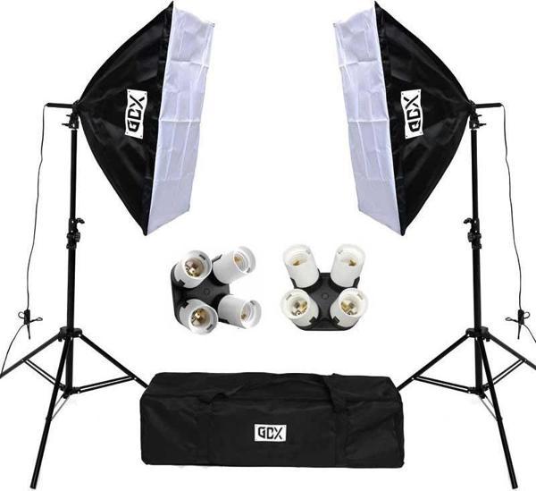 Gdx TLB-4 Pro Light 50x70 cm Video ve Fotoğraf Çekim 2'li  SoftBox Seti - 4 Duylu Softbox - Image 1