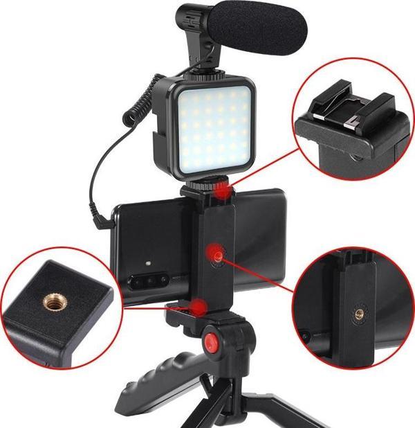 GDX VLOG K5 - Mobil Led Işık Mikrofon Seti - Image 1