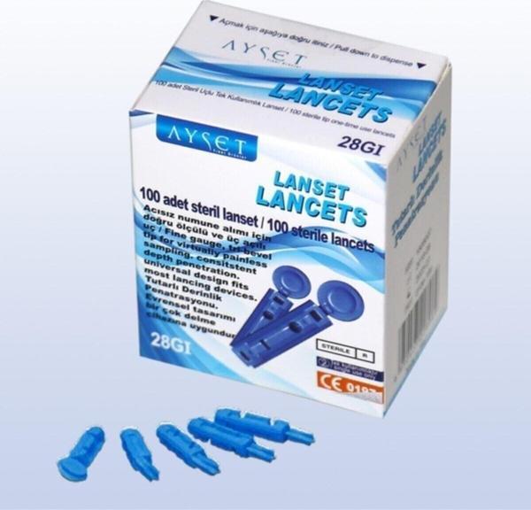 Ayset 30G Lanset Parmak Delme İğnesi Lancet 100 Adet - Image 1