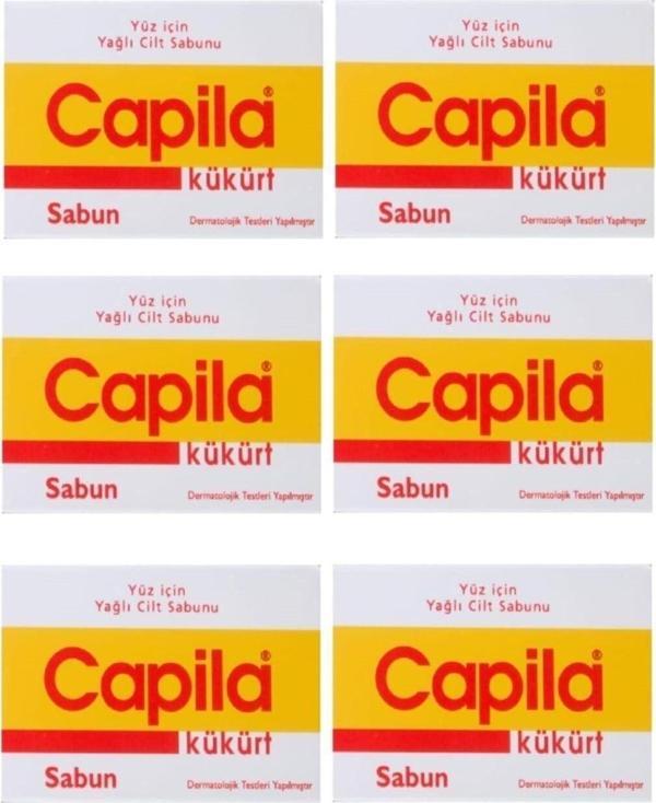 Capila Kükürt 90 G 6 Adet Yağlı Ciltler İçin Kükürtlü Ve Katranlı Yüz Sabunu - Image 1