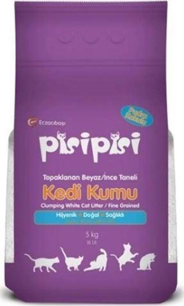 Pisi Pisi Pudralı Topaklanan Bentonit Kedi Kumu Ince 5 Kg - Image 1