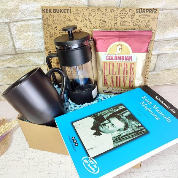 Kürk Mantolu Madonna Kitabı, Filtre Kahve, Kupa ve Frenchpress, Kitap Okumayı Seven Birine Hediye - Image 1