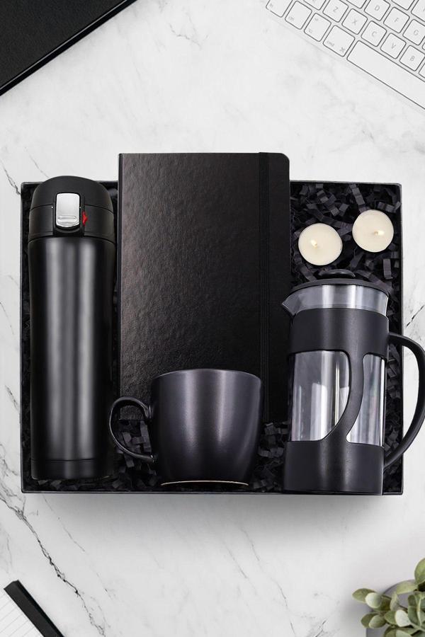 Trendmiya 500 Ml Kilitli Çelik Termos Ve French Press Ve Defter Ve Kupa Ve 2 Adet Mum - Image 1