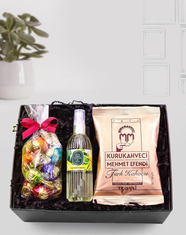 Trendmiya Mehmet Efendi Türk Kahvesi & Lavi Çikolata & 150 Ml Eyüp Sabri Tuncer Sprey Kolonya Hediye Seti - Image 1