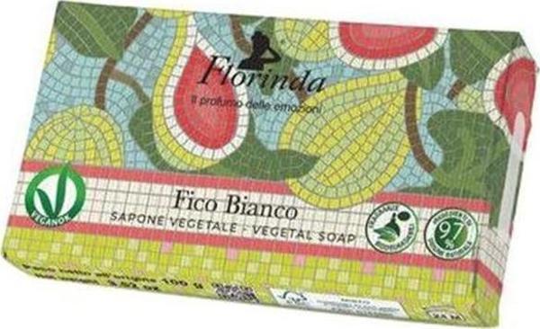 Florinda Mozaik Fico Bianco beyaz İncir Bitkisel Katı Sabun 50Gr - Image 1