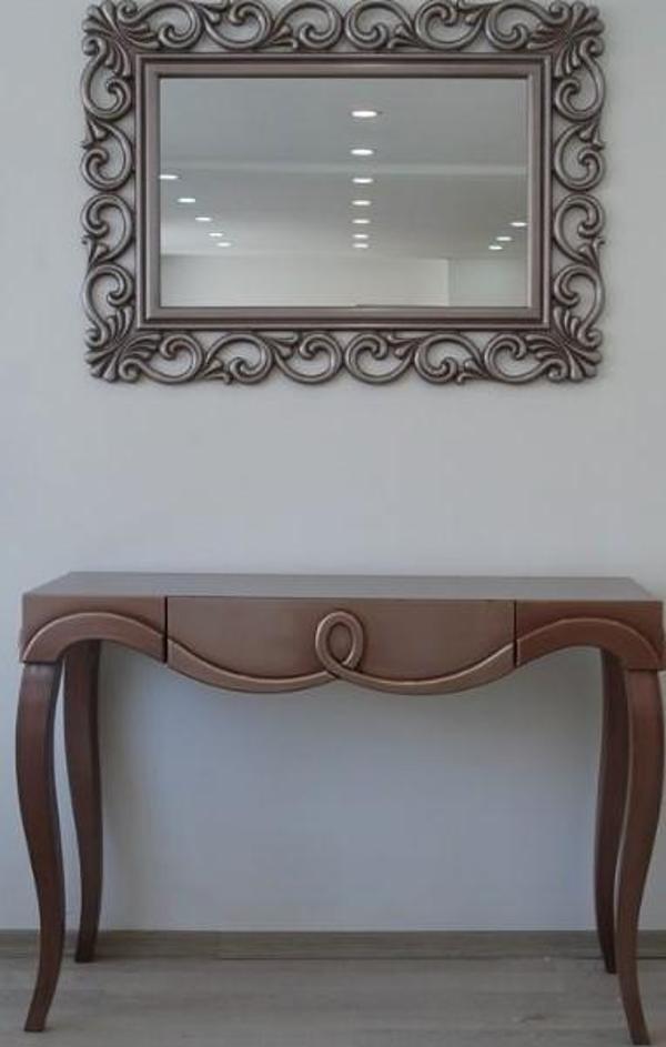 Dresuar 13507 AVANGART ASLAN Kayın eskitme GRİ ayak MDF tabla CNC nakış Çerçeve - Image 1
