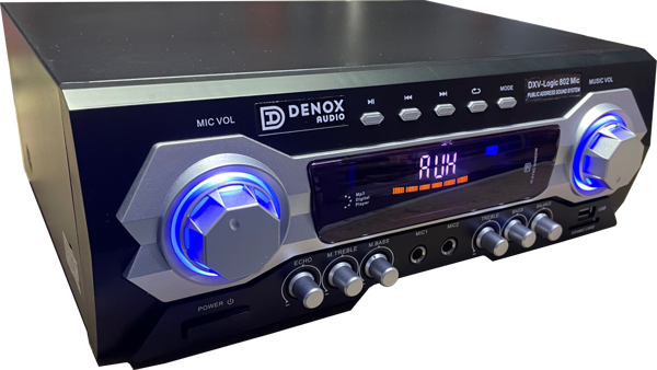 Denox Logic 802 Çift Telsiz Mikrofonlu 120Watt Stereo Amfi Mixer - Image 1