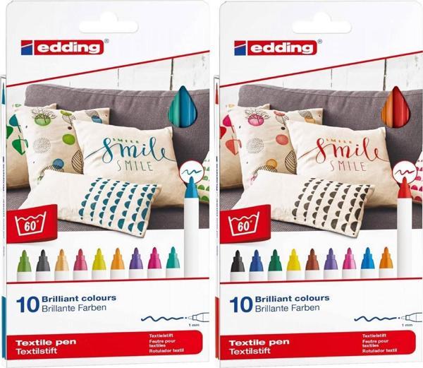 Edding 4600 20'li Tam Renk Kumaş Kalemi Set - Fun + Basic - Image 1