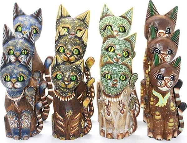 Ahşap 3 Lü Kedi 30 Cm - Image 1
