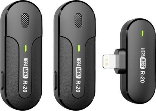 Hepa Merz R-20 İphone Uyumlu Üst Kalite Kablosuz Lightning Yaka Mikrofonu - Image 1