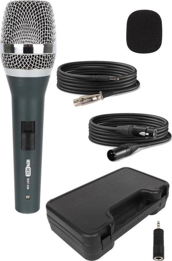 Hepa Merz RST-350 Profesyonel Dinamik Cardioid Kablolu EL Mikrofonu Kaliteli (Çanta ve Full Set) - Image 1