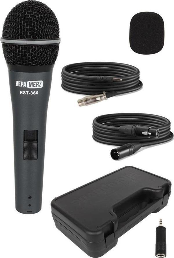 Hepa Merz RST-360 Profesyonel Dinamik Cardioid Kablolu EL Mikrofonu Kaliteli (Çanta ve Full Set) - Image 1