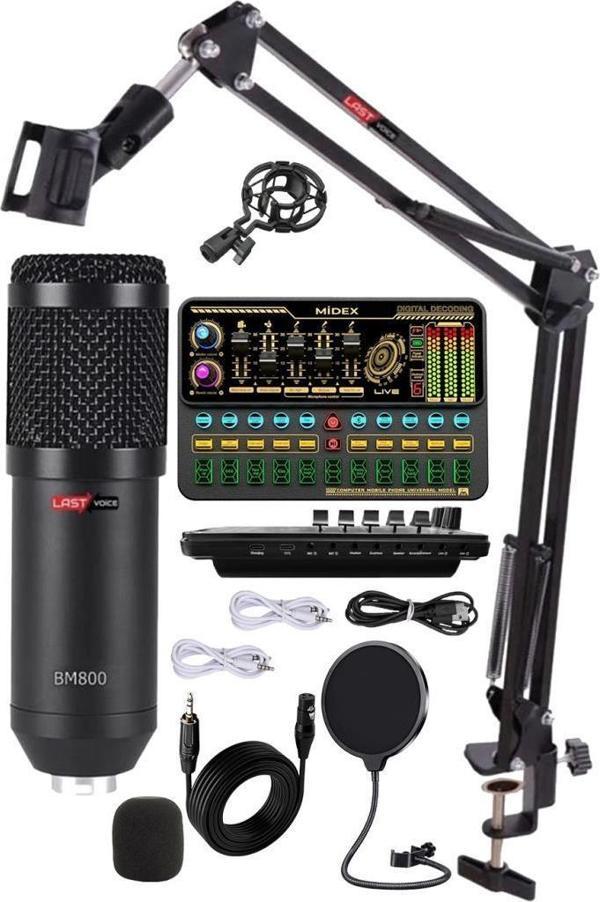 Lastvoice BM800 Live Platinium Set Efektli Ses Kartı Mikrofon Stand Kayıt Canlı Yayın Seti (PC ve Telefon) - Image 1