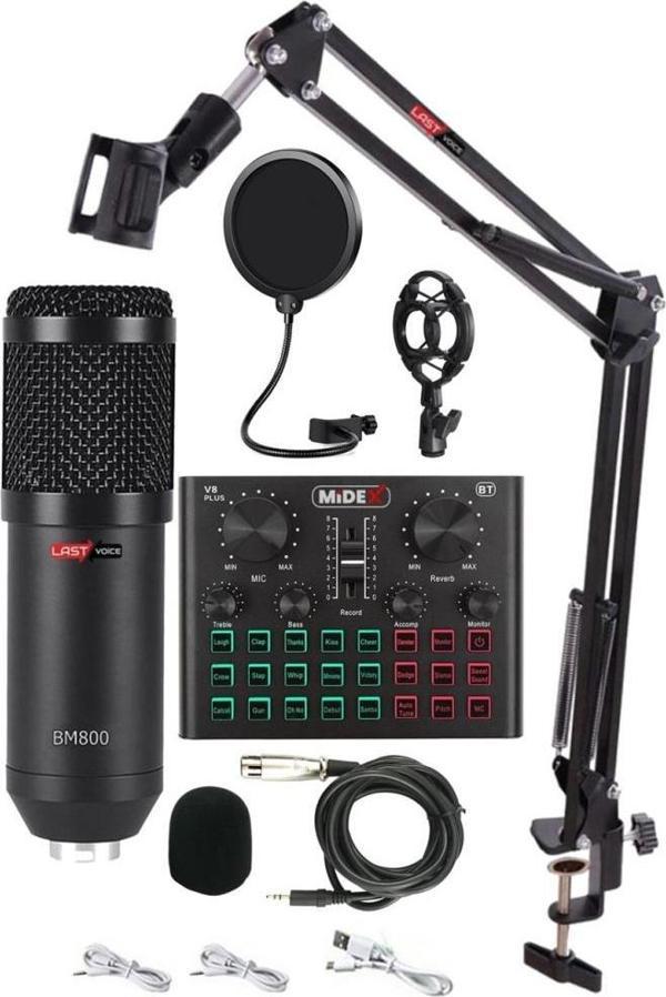 Lastvoice BM800 Live Set Efektli Ses Kartı Mikrofon Stand Kayıt Canlı Yayın Seti (PC ve Telefon) - Image 1