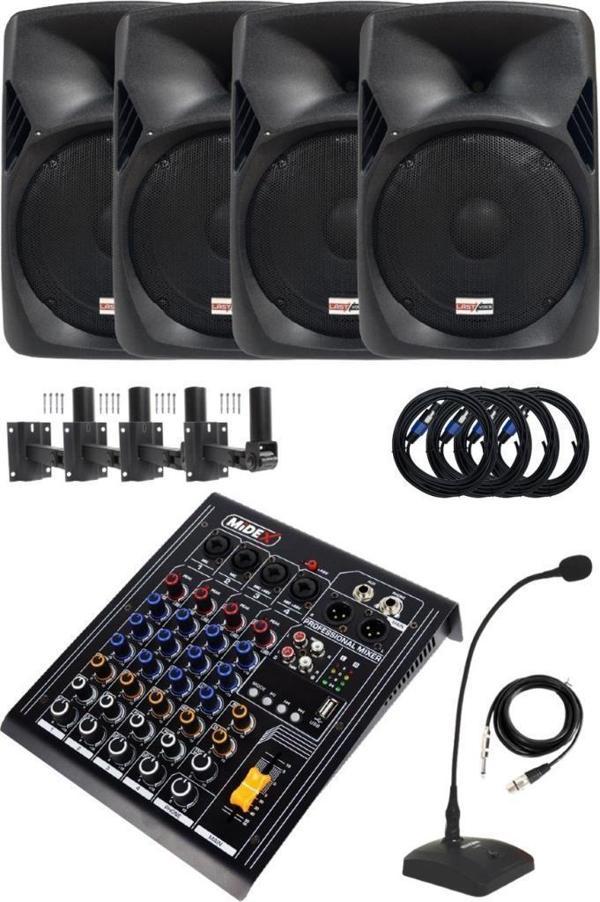 Lastvoice Hall Paket-4 Ses Sistemi Mixer Hoparlör Paketi (Kapalı Alan toplantıları İçin) - Image 1