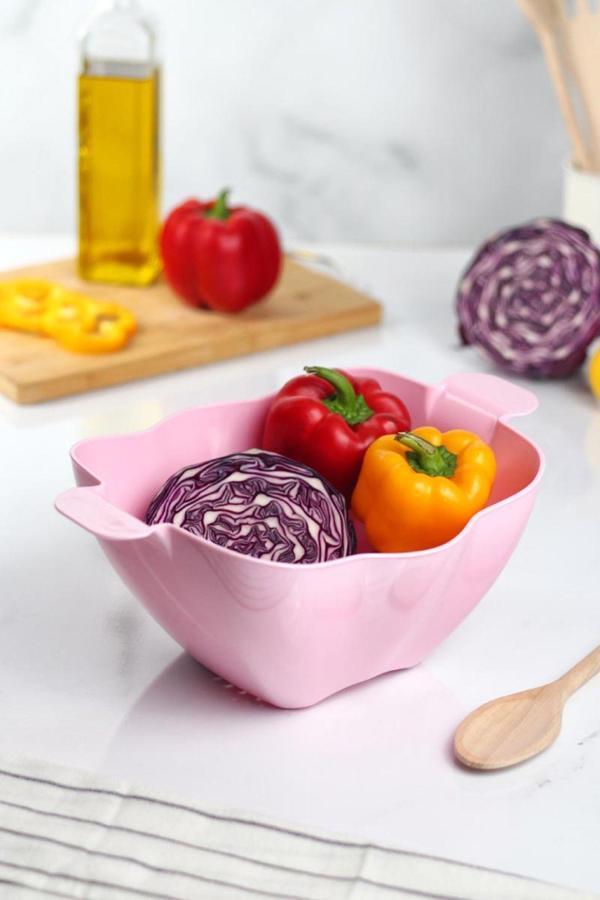 Akrilik Gri Makarna Süzgeçi & Sebze Meyve Süzgeçi - Image 1