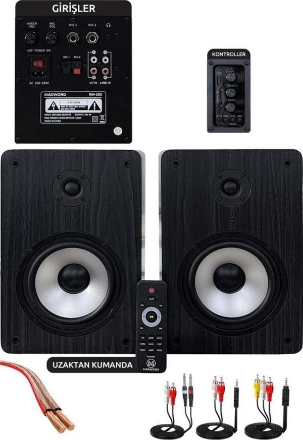 Maxword RM-500 Aktif Stüdyo Referans Monitörü 5 İNÇ ÇİFT Bluetooth USB 180 Watt - Image 1