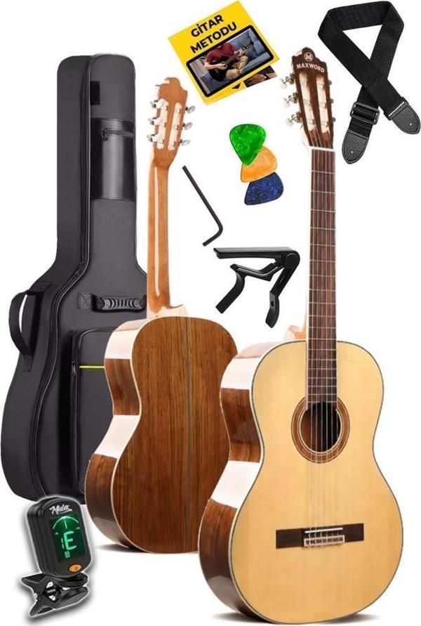 Maxword X45 Profesyonel Masif Ağaç Klasik Gitar Seti 4/4 Yetişkin Seri üst Segment - Image 1